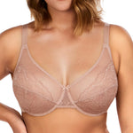 HSIA Minimizer Bras for Women Enchante Full Coverage Underwire Bras Plus Size Lifting Floral Lace Bra for Heavy Breast Dark Pink