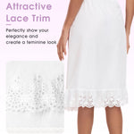 MANCYFIT Half Slip for Women Under Dresses Skirt Extenders with Lace Trim Non Cling Underskirts White 3X-Large