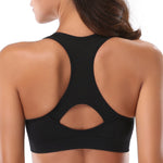 MIRITY Women Racerback Sports Bras - High Impact Workout Gym Activewear Bra Pack of 3 Color Black Size M