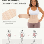 FeelinGirl Waist Trainer for Women Trimmer Belt Waist Cincher Tummy Wrap Plus Size Body Shaper (One Size, Beige)