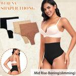 Werena Tummy Control Thong Shapewear for Women High Waisted Body Shaper Panties Shaping Thong Girdle Underwear
