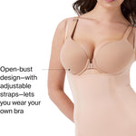 SPANX SPANXsculpt OnCore Open-Bust Mid-Thigh Bodysuit - Powerful Compression Body Shaper - Comfy Shapewear