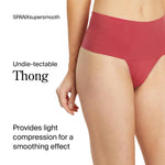 SPANX SPANXsupersmooth Undie-tectable Thong - Comfortable Core Control - Invisible Shapewear - Women No Show Thong Underwear - Wild Rose - Medium