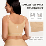 FeelinGirl Compression Bra Post Surgery Mastectomy Bra Front Closure Surgical Breast Augmentation Post Op Beige