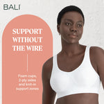 Bali Women's Comfort Revolution Shaping Wirefree Bra DF3488, White Tropic, Small
