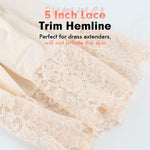 MANCYFIT Half Slips for Under Dresses Slip Skirt Extender for Women Underskirt Lace Trim A-Line Knee Length Nude Large