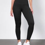 ODODOS Tummy Control 7/8 Compression Leggings with Inner Pocket for Women, 25" High Waist Workout Running Yoga Pants, Black, Medium