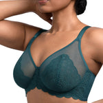 HSIA Minimizer Bras for Women Large Bust Full Coverage Lace Plus Size Bra - Mermaid Scales