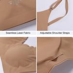 DEANGELMON 4 Pieces V Neck Bralettes Padded Seamless Adjustable Straps Bra Everyday Basic Sleeping Bras (4P3,M)