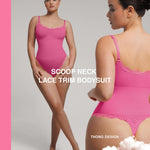 Lover-Beauty Lace Shapewear Bodysuits for Women Tummy Control Breathable Thong Seamless with Removable Cups Pink X-Small-Small