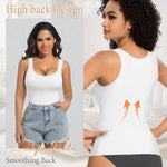 ONEW Shapewear Camisoles Seamless Tummy Control Compression Tank Tops Waist Trainer Body Shaper for Women,White,XX-Large