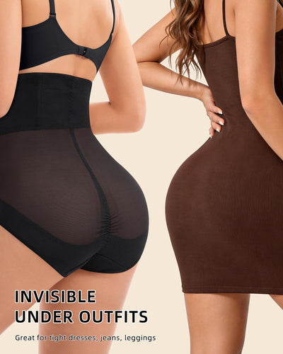 ORLAROY Shapewear Tummy Control Underwear for Women High Waisted Shaping Panties Butt Lifting Faja Compression Body Shaper M Black