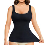 Nebility Shapewear Tank Tops for Women Seamless Compression Tank Top Body Shaper Tummy Control Square Neck Camisole Tops(Black,X-Large)