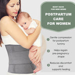 Abdominal Binder Post Surgery - Postpartum Belly Band Wrap | Post C Section Belly Binder Recovery Belt | Stomach Compression Hernia Belt For Men or Women After Pregnancy, Hysterectomy (Small/Medium)