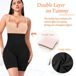Werena Shapewear Shorts Tummy Control for Women High Waisted Body Shaper Underwear Slimming Slip Shorts Under Dresses(#1 Black(medium control),S)