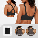 Gailife Women's Jelly Wireless Push Up Bras - Full Coverage Seamless T-Shirt Bra with Comfortable No Underwire Support, Black, XXL