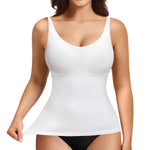 YERKOAD Compression Tanks for Women Shapewear Tank Tops Seamless Tummy Control Tank Top Scoop Neck Camisole Tops(Medium,White)