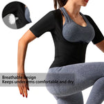 DYUAI Sauna Shirt for Women Sauna Suit for Women Waist Trainer Sauna Sweat Vest Workout Body Shaper Zipper(6005-07-L)