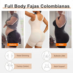 SHAPERX Women's Fajas Colombianas Tummy Control Shapewear Postpartum Full Body Shaper Butt Lifter Bodysuit, SZ7302-Beige-L