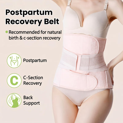 Gepoetry Postpartum Girdle C-Section Recovery Belt Back Support Belly Wrap Belly Band (Pink,Medium)