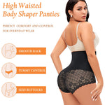 Womens Shapewear Tummy Control Underwear High Waist Shaper Panites Girdle Slimming Briefs(01# A Black(lace),Medium)