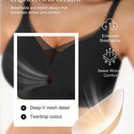 Popilush Push Up Bras for Women Wireless Seamless Full Coverage Tshirt Jelly Bra No Underwire Supportive Mesh Bralette Black