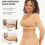 FeelinGirl Upper Body Shaper for Women Arm Shaping Sleeves Arm Lift Compression Garment Post Op Arm Control Beige XL
