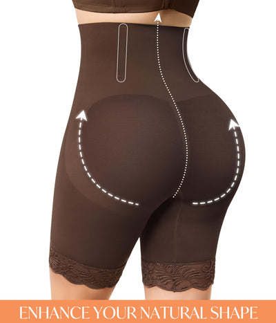 CYDREAM Shapewear for Women - High-Waisted Tummy Control Shorts Butt Lifting Panties Thigh Slimmer Faja Body Shaper Underwear (Brown, XX-Large)