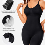 Nebility Women's Shapewear Bodysuit Tummy Control Body Suit Built in Bra Tank Camisole Seamless Mid Thigh Body Shaper