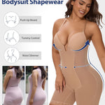 SHAPERIN Backless Shapewear Strapless Bodysuit Bra Fajas U Plunge Tummy Control Low Back Full Body Shaper Corset for Women