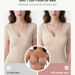 FeelinGirl Wireless Push Up Bras for Women No Underwire Seamless Full Coverage Comfortable Everyday Bra Mocha Brown 36D
