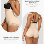 SHAPELLX Womens Shapewear Briefs Tummy Control Fajas Slimming Body Shaper Butt Lifting Panties Strapless Bodysuit Beige XL