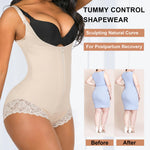 YIANNA Fajas Colombianas Shapewear for Women Tummy Control Postpartum Body Shaper Post Surgery Compression Garment Bodysuit,YA7200-Beige-L
