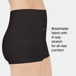 SPANX SPANXshape Everyday Shaping Boyshort - Comfortable Core Control Shapewear Underwear - Invisible Under Clothes - No-Show - Black - Medium