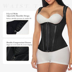 YIANNA Waist Trainer for Women Tummy Control Underbust Hourglass Corset Waist Cincher Vest Sport Girdle with Zipper and Hooks,YA7293-Black-L