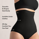 SHAPERMINT Shapewear for Women - Seamless Shapewear Tummy Control Panty, Body Shaper, Tummy Control Underwear for Women Black