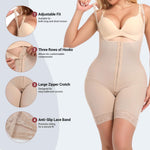 woahee Fajas Colombianas Moldeadoras Shapewear for Women Tummy Control Body Shaper Butt Lifer Postpartum Compression Garment with Zipper Crotch Beige SW01-L