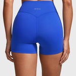 INGIA Womens High Waist No Front Seam Biker Shorts 4 Inches Running Volleyball Spandex Yoga Gym Workouts Royal X-Small