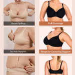 HSIA Minimizer Bra for Women - Air Mesh T-Shirt Full Coverage Seamless Bra Plus Size Underwire Padded Bra for Large Bust Black