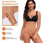 Werena Tummy Control Thong Shapewear for Women High Waisted Body Shaper Shaping Thong Girdle Novelty Hipster Panties(03# Mid Rise Lace Latte(smoothing),XX-Large)