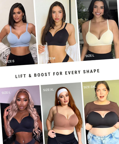 FeelinGirl Wireless Supportive Bra for Women, Seamless Comfort Bralettes No Underwire Full Coverage Everyday Bras