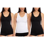 Skinnygirl Women's Scoop Neck Seamless Shaping Camisole, 3-Pack (US, Alpha, Large, Regular, Regular, Black/White/Black)