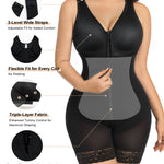 SHAPERX Women's Fajas Colombianas Moldeadoras Postparto Tummy Control Shapewear Compression Garment with Zipper Crotch,SZ7390-Black-S