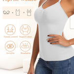 JOYSHAPER Womens Shapewear Camisole with Built in Bra Halter Tank Tops Tummy Control Compression Cami Shaper