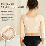 BRABIC Upper Arm Shaper Post Surgical Slimmer Compression Sleeves Posture Corrector Tops Shapewear for Women (Beige, M)