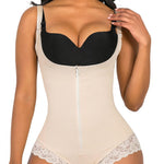 SHAPERX Women's Fajas Colombianas Shapewear Postpartum Tummy Control Body Shaper Butt Lifter Bodysuit, SZ7200-Beige-S