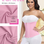 SHAPSHE Waist Trainer for Women Tummy Control Workout Waist Cincher Corset Shapewear Postpartum Body Shaper Faja with Zipper Hook Pink