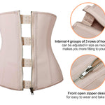 YIANNA Latex Waist Trainer for Women Tummy Control Zipper Underbust Waist Cincher Corset Hourglass Body Shaper Sport Girdle,YA2219-Beige-XS