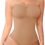 Werena Strapless Shapewear Bodysuit for Women Tummy Control Seamless Body Shaper with Removable Straps Under Dress