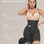 Lover-Beauty Fajas Colombianas Shapewear for Women Tummy Control Strapless Body Shaper Butt Lifting Shorts Postpartum Faja, Black, XXL
